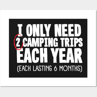 I Only Need 2 Camping Trips Each Year Posters and Art